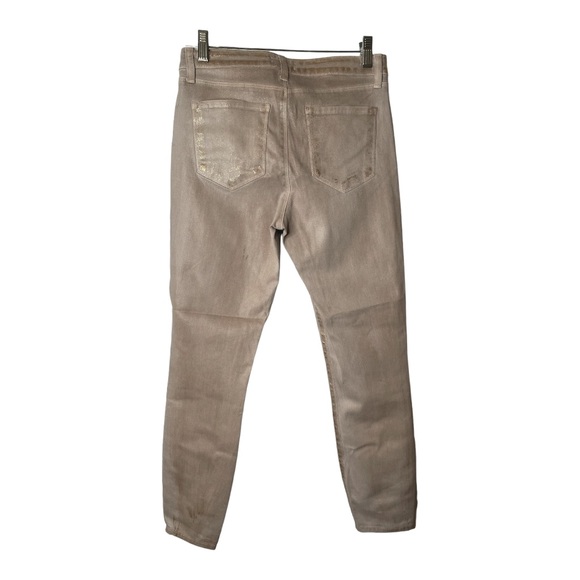 L’Agence Gold Glitter Margot Skinny High Rise Coated Jeans - Picture 3 of 6